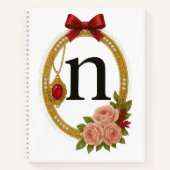 Regency Art Letter N Luxury Monogram Journal Notizblock (Vorderseite)