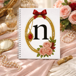 Regency Art Letter N Luxury Monogram Journal Notizblock