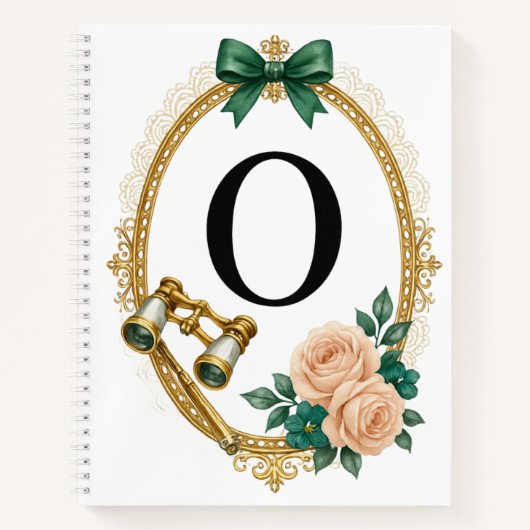 Regency Art Letter O Luxury Monogram Journal Notizblock (Vorderseite)