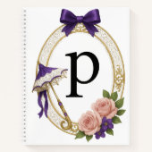 Regency Art Letter P Luxury Monogram Journal Notizblock (Vorderseite)