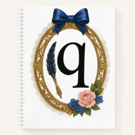 Regency Art Letter Q Luxury Monogram Journal Notizblock