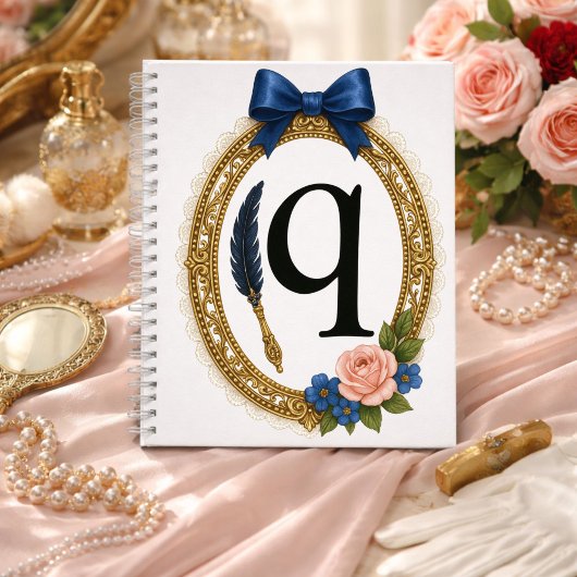 Regency Art Letter Q Luxury Monogram Journal Notizblock