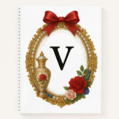 Regency Art Letter V Luxury Monogram Journal Notizblock (Vorderseite)