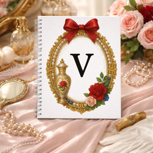 Regency Art Letter V Luxury Monogram Journal Notizblock