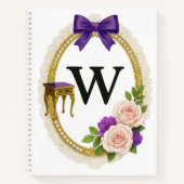 Regency Art Letter W Luxury Monogram Journal Notizblock (Vorderseite)