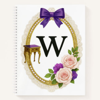Regency Art Letter W Luxury Monogram Journal Notizblock