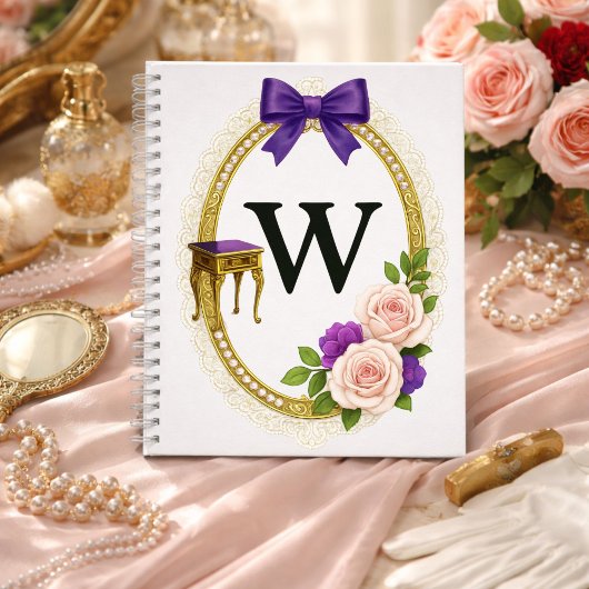 Regency Art Letter W Luxury Monogram Journal Notizblock