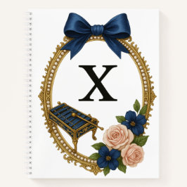 Regency Art Letter X Luxury Monogram Journal Notizblock