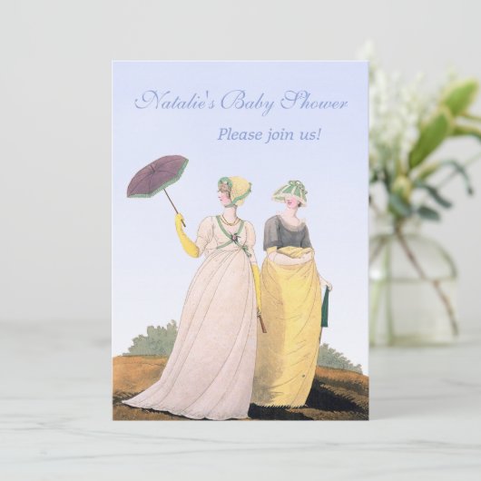 Regency Baby Dusche Personalisierte individuelle E Einladung (Stehend Vorderseite)