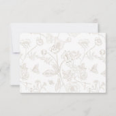 Regency Beige Allergie Diät restriktive Hochzeit RSVP Karte (Rückseite)