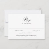 Regency Black Allergy Diet Restriction Wedding RSVP Karte (Vorderseite)