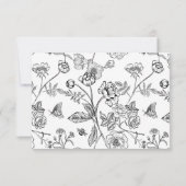 Regency Black Allergy Diet Restriction Wedding RSVP Karte (Rückseite)