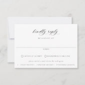 Regency Black Floral Meal Wedding RSVP Karte (Vorderseite)