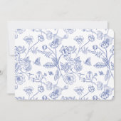 Regency Blau Monogramm-Wappen Hochzeit Save The Date (Rückseite)