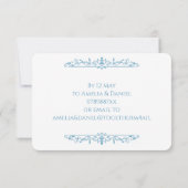 Regency Blau & Weiß RSVP Karte (Rückseite)