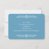 Regency Blau & Weiß RSVP Karte (Rückseite)