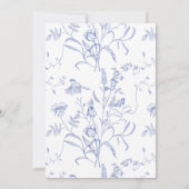 Regency Blaue Monogramm-Wappen-Hochzeit Save The Date (Rückseite)