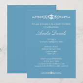 Regency Blue Baby Shower Einladung (Vorne/Hinten)