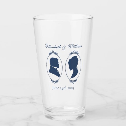 Regency Blue Cameo Wedding Glas (Vorderseite)