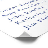 Regency Blue Crest Alphabetical Seating Plan Poster (Ecke)