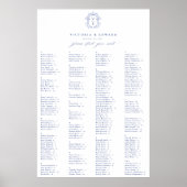 Regency Blue Crest Alphabetical Seating Plan Poster (Vorne)