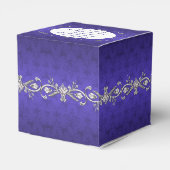 Regency Blue Damask Custom Wedding Favor Geschenkb Geschenkschachtel (Rückseite)