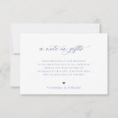 Regency Blue Floral A Note on Gifts Wedding Card Einladung (Vorderseite)