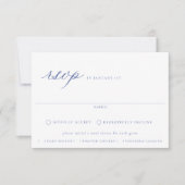 Regency Blue Floral Meal Wedding RSVP Karte (Vorderseite)