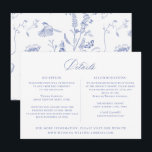 Regency Blue Floral Wedding Details Card Einladung<br><div class="desc">Regency Blue Floral,  Hochzeitsdetails Informationen Gehäuse Karte. Vorlage stellt mehrere Zeilen für Ihre detaillierten Informationen bereit. Einschließlich Empfang,  Unterkunft und Website.</div>