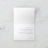 Regency Blue Floral Wedding Foto Dankeskarte (Innenseite)