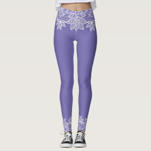 Regency Blue mit Lace Look Spandex Leggings