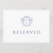 Regency Blue Monogram Wappen Reserviert Table Card Programm (Rückseite)