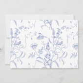 Regency Blue Monogram Wappen Wedding Foto Save The Date (Rückseite)