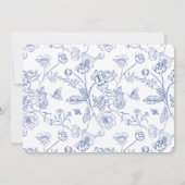 Regency Blue Monogram Wappen Wedding Save The Date (Rückseite)