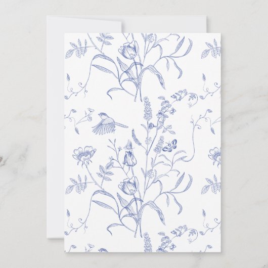 Regency Blue Monogram Wappen Wedding Save The Date (Rückseite)