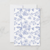 Regency Blue Ornamental Wappen Wedding Platzkarte (Rückseite)