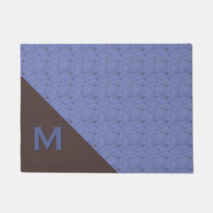 Regency Blue und Brown Mit Monogramm Door Mat Fußmatte