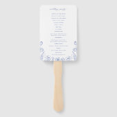 Regency Blue Verziert Wappen Monogram Wedding Prog Fächer (Rückseite)