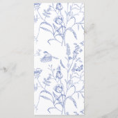 Regency Blue Vintag Floral Wedding Menükarte (Rückseite)