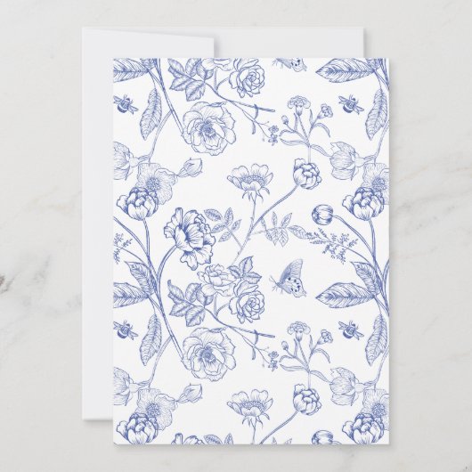 Regency Blue Wappen Monogram Wedding Einladung (Rückseite)