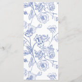 Regency Blue Wappen Monogram Wedding Menu Menükarte (Rückseite)