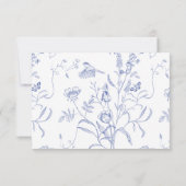 Regency Blue Wedding Food Allergie Ernährung Einsc RSVP Karte (Rückseite)