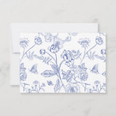 Regency Blue Wedding Food Allergy Diet RSVP Card Einladung (Rückseite)