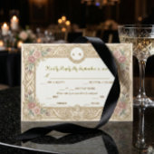 Regency-Blumen- und Putten-Monogramm RSVP Karte