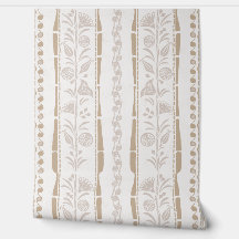 Regency-Blumenstreifen - Sand-Beige - Creme