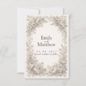 Regency Botanical Engraving Save the Date Card (Rückseite)