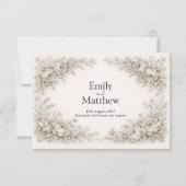 Regency Botanical Engraving Wedding Dankeskarte (Rückseite)