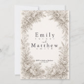 Regency Botanical Engraving Wedding Einladung (Rückseite)