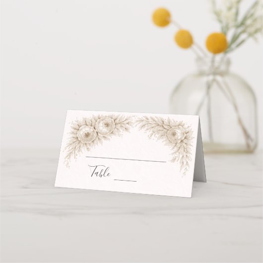 Regency Botanical Engraving Wedding  Platzkarte (Vorderseite)