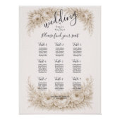 Regency Botanical Engraving Wedding Seating Chart (Vorderseite)